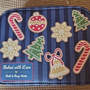 Bath & Body Works Striped Holiday Tin with Festive Icons